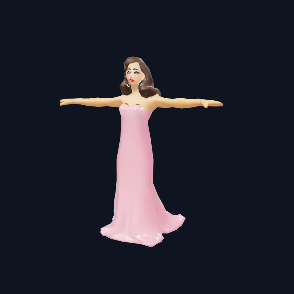 Elegant Evening Gown Model Pack